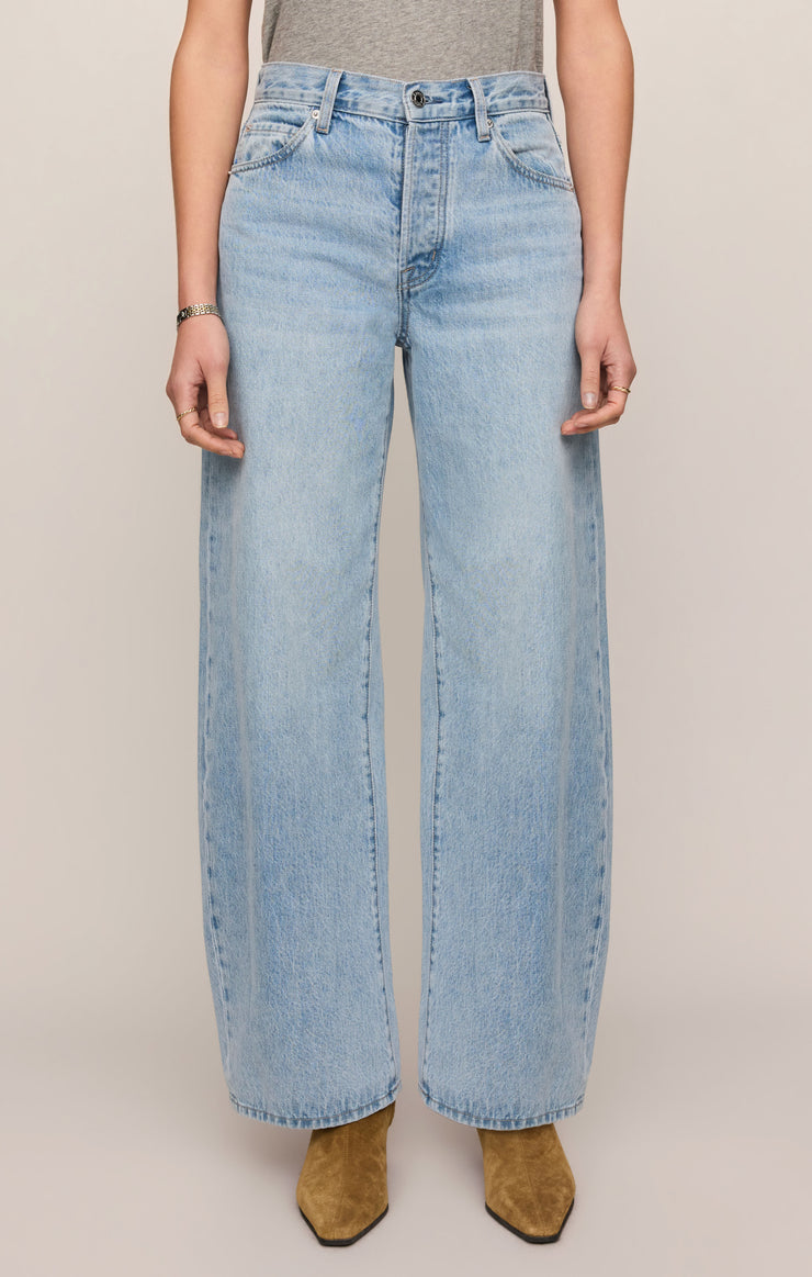 The Show Off High-Rise Bowed Denim - Indigo Bloom