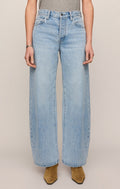 The Show Off High-Rise Bowed Denim - Indigo Bloom