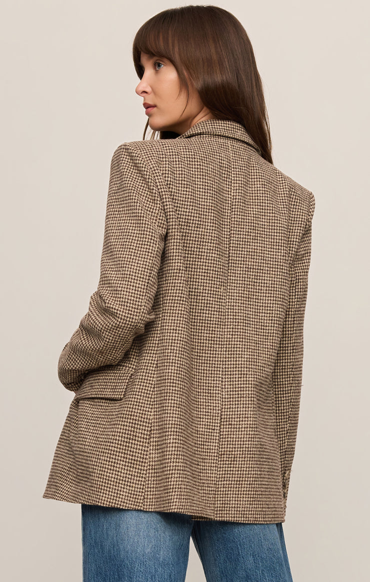 Evan Houndstooth Blazer - Dark Chocolate