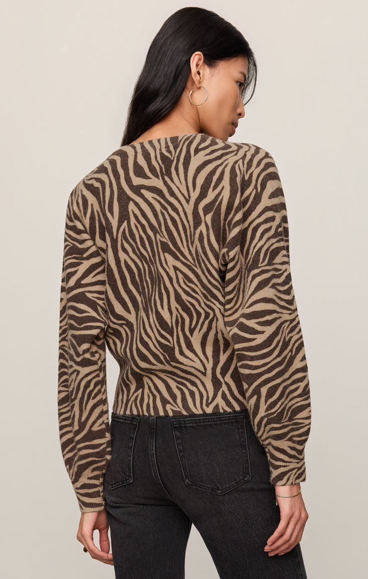 All The Wild Zebra Cardigan - Dark Chocolate